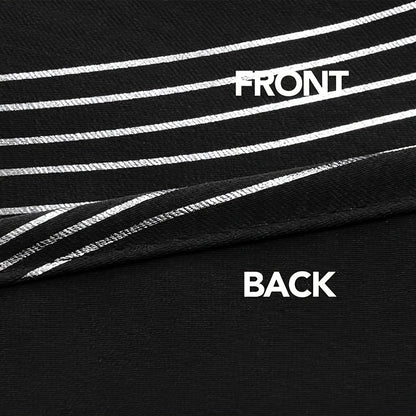 Verdunkelungsvorhänge Schwarz-Weiß Wellenmuster 2er Set - Ösenvorhänge