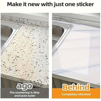 3D Marmor Tapetenrolle – Selbstklebender Schaumstoff-Sticker mit Alufolie, wasserfest & abnehmbar – Für Küche, Bad, Schlafzimmer & Möbeloberflächen - FUXLShop