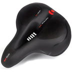Bicycle Saddle RETOO Travelmate, Comfortable, with Shock Absorption, Profiled, Wide, Soft, Comfortable, Foam, Ergo, Waterproof, Suitable for Everyone, Ergonomic, Spine Protection, Tailbone Protection, Ventilation, Reflective Strap, Shock-Absorbing Spring – FUXLShop