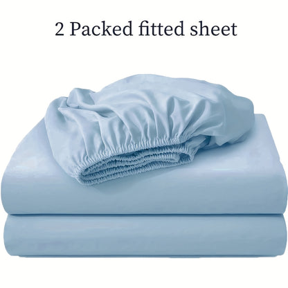 2-teiliges Spannbettlaken-Set – Weich, atmungsaktiv & waschbar, ideal für Schlafzimmer, hautfreundlich & pflegeleicht, modernes Design für jedes Bett - FUXL-Shopify 