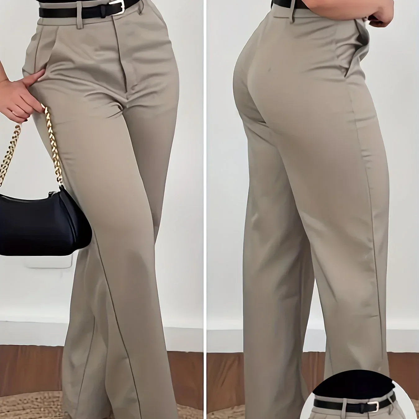 Damen Straight-Leg Hose Elegant – High-Waist Business Casual - FUXLShop