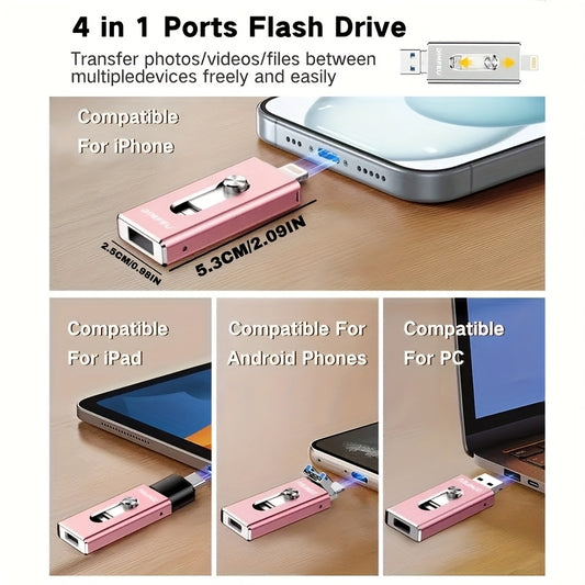 256GB USB Stick für iPhone, iPad, Android & PC – Speicher für Fotos, Videos & Dateien – Plug & Play, Backup, tragbar & stylisch