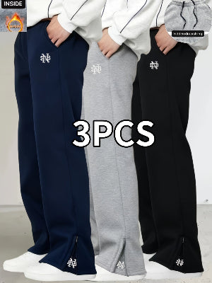 Detailansicht bestickte Winterhose aus Polyester mit leicht elastischem Stoff und geradem Bein