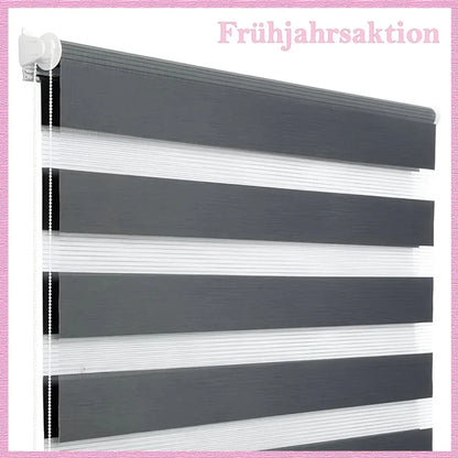 Doppelrollo Dunkelgrau – ohne Bohren, blickdicht & lichtdurchlässig, 100% Polyester
