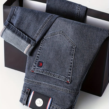 Herren Business-Jeans mit geradem Schnitt und Stretch-Komfort – Farbe Blau