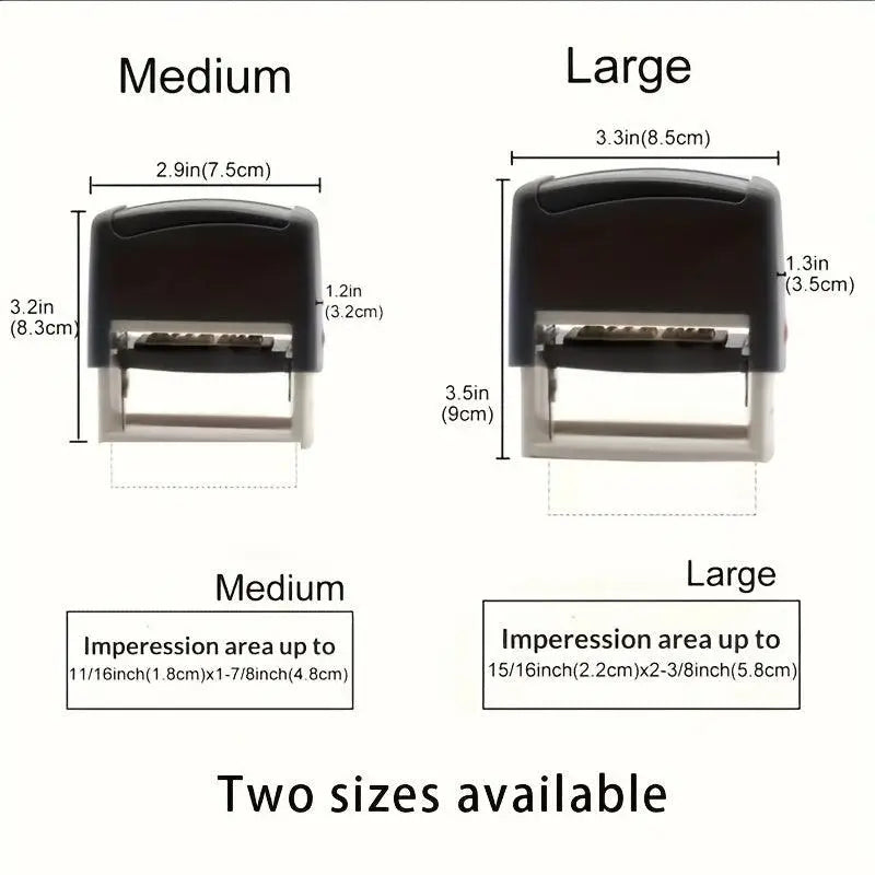 Schwarzer personalisierter adressstempel mit silberner metallbasis in mittel und groß online bestellen als geschenkideen