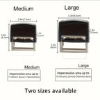 Schwarzer personalisierter adressstempel mit silberner metallbasis in mittel und groß online bestellen als geschenkideen