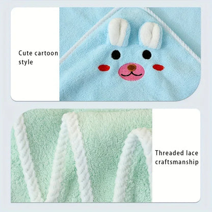 Kapuzenhandtuch mit Tiermotiv – superweich & saugfähig, Coral‑Fleece, 80×80 cm – ideal für Babys & Kinder, Strand, Zuhause & Kinderwagen - FUXLShop