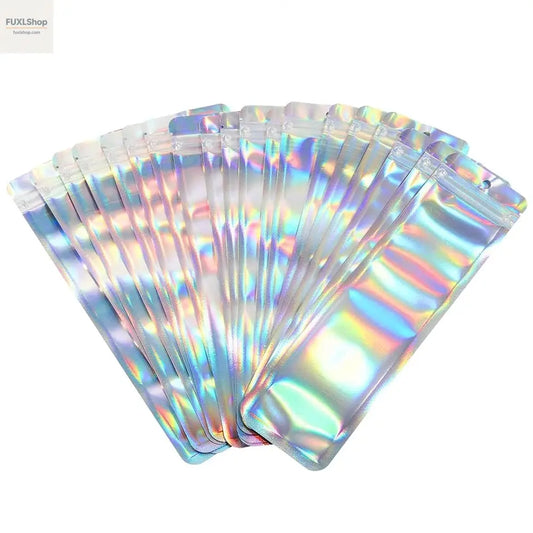 50 Stück lange holografische Verpackungsbeutel mit Druckverschluss,  für Party, Gastgeschenk, Schmuck-Display-Versorgung - FUXL-Shopify 