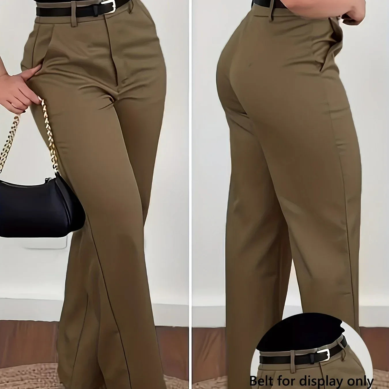 Damen Straight-Leg Hose Elegant – High-Waist Business Casual - FUXLShop