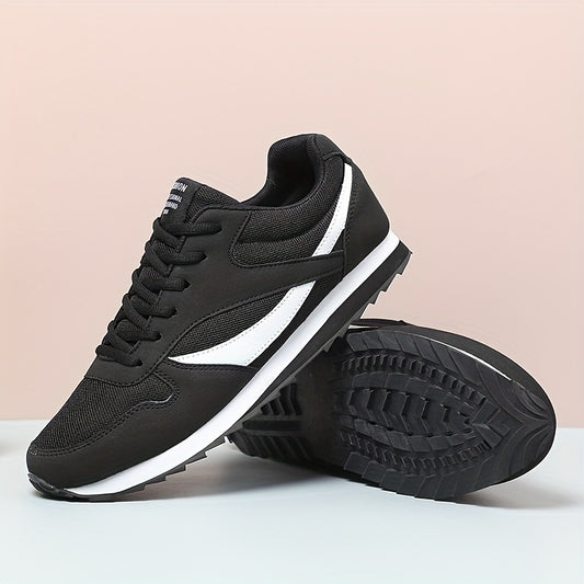 Herren Sneaker – Leicht, strapazierfähig, ganzjährig tragbar – Low-Top mit geometrischem Muster, atmungsaktivem PU/Textil-Obermaterial & Gummisohle für Alltag, Sport & Outdoor