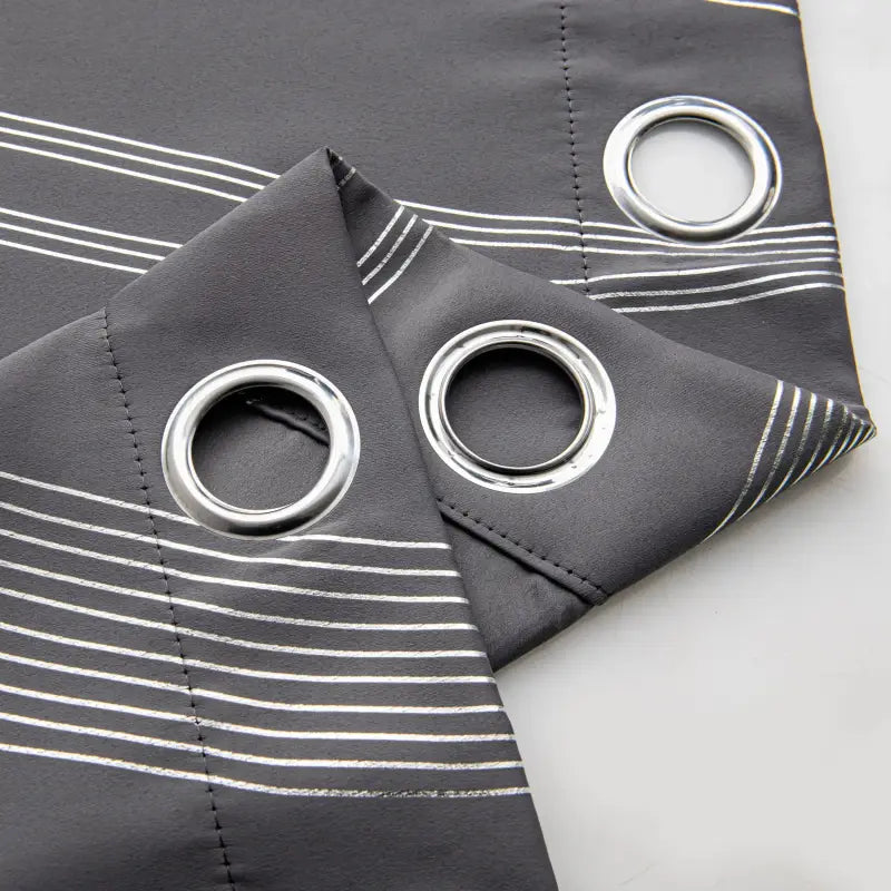 Verdunkelungsvorhänge 2er set 213cm lang mit geometrische wellen-muster silber und silbernen ösen kaufen