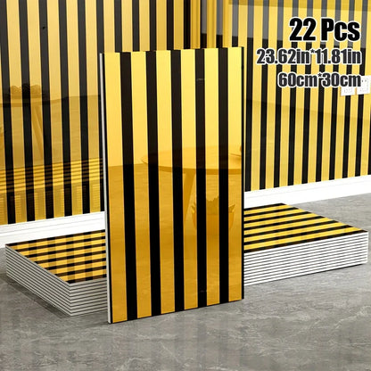 Luxus Spiegel-Wandpaneele 11/22 Stück - Selbstklebende 3D Wandfliesen Gold/Silber 60x30cm für Wohnzimmer & Schlafzimmer - FUXLShop