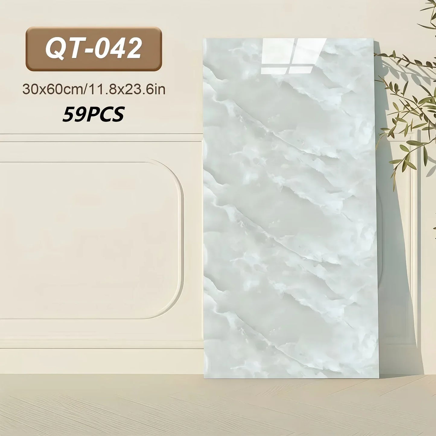 Selbstklebende 3D Marmor-Wandfliesen 60x30cm - Vinyl Fliesenaufkleber für Küche Bad & Wohnzimmer - Abwaschbar (19-99 Stück) - FUXLShop