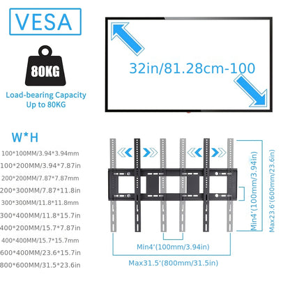 Mobiler TV-Ständer mit Rollen – Höhenverstellbar, stabiler Bodenständer für 32–100 Zoll Flachbildschirme – bis 80 kg Tragkraft, inkl. Ablage - FUXLShop