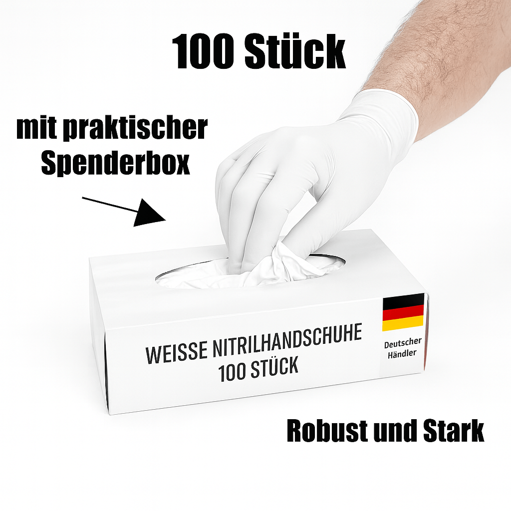 Einweghandschuhe 100 Stück – extra stark, bunt, Nitril, latexfrei, puderfrei, Kunststoff – Einmalhandschuhe für Haushalt, Medizin & Reinigung