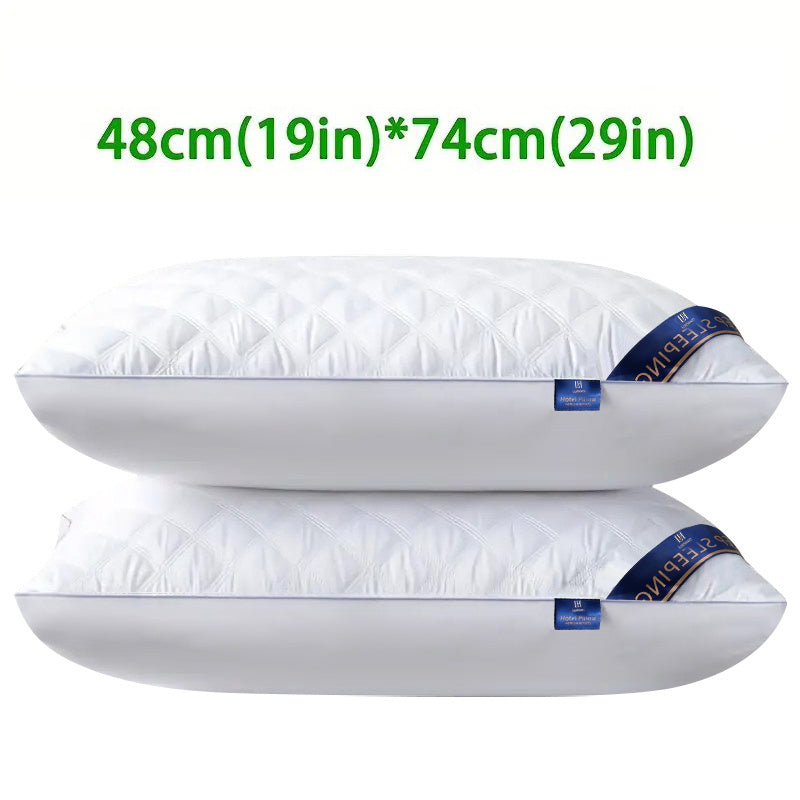 PEEJAA 2pcs Luxury Hotel Bedding Pillows, Neck Pillows,, Comfortable Relax, Deep Sleep Pillows, Suitable for 4 Seasons: Spring, Summer, Autumn Winter