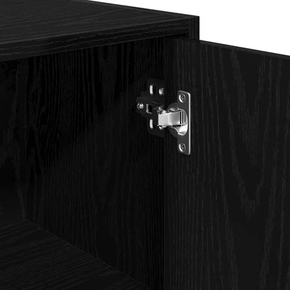 Badezimmer Hochschrank Schwarz Eiche 45cm – Modern mit verstellbaren Regalen - FUXLShop