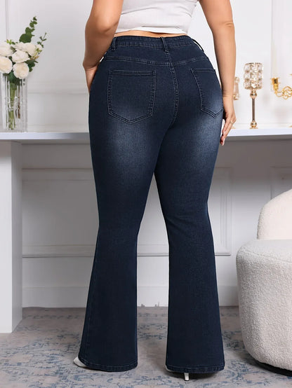 Damen Jeans Große Größen Stretch - Schlaghose Denim Bequem & Stylisch - FUXLShop