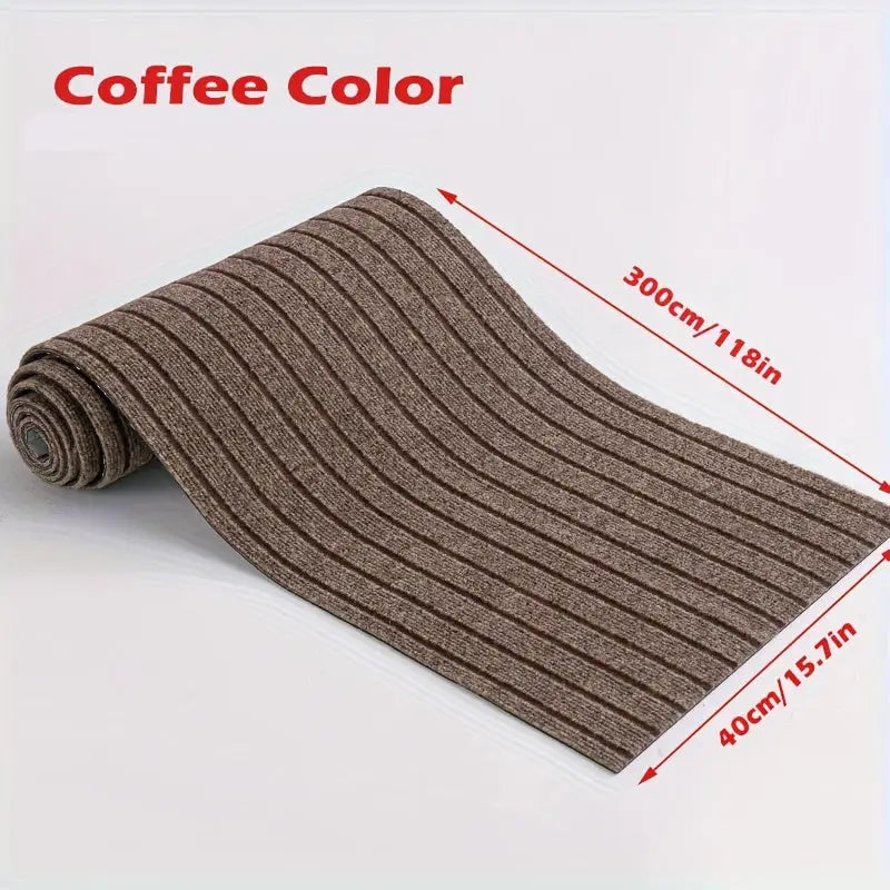 Selbstklebende teppichrolle mit streifenmuster in kaffeebraun aus gewebtem stoff online bestellen als geschenkideen