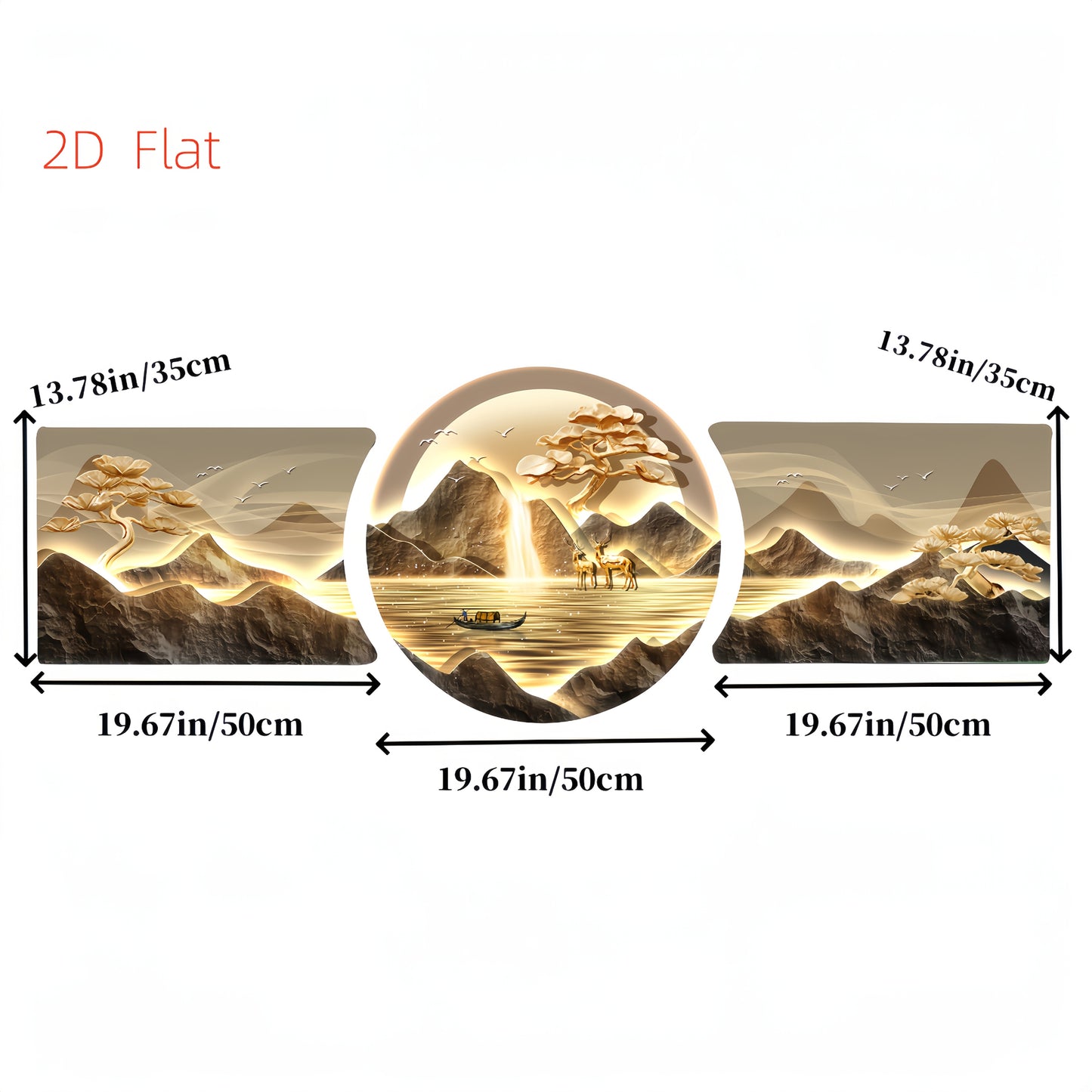 3er-Set 2D Wandbilder mit Elchmotiv – gerahmte Kunst für Wohnzimmer, Schlafzimmer & Flur – HD-Druck, schwarze Harzrahmen mit Goldakzent