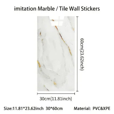 3D Wandpaneele Marmor-Optik selbstklebend 60x30 cm – Schaumstoff, für Bad, Küche & Wohnzimmer - FUXLShop