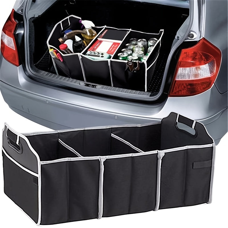 Faltbare Auto-Kofferraumtasche – Schwarze Aufbewahrungsbox für Kofferraum & Fahrzeug, robustes Polyester, universell passend, organisiert & platzsparend