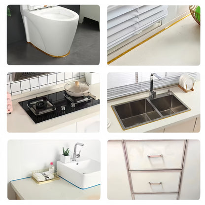 Wasserfestes, selbstklebendes Dichtband für Küche & Bad – Anti-Flecken PVC-Dichtung – Einfach anzubringen für Herd, Ecken & Keramikflächen - FUXLShop