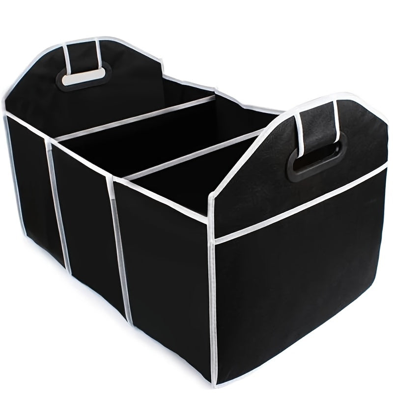Faltbare Auto-Kofferraumtasche – Schwarze Aufbewahrungsbox für Kofferraum & Fahrzeug, robustes Polyester, universell passend, organisiert & platzsparend