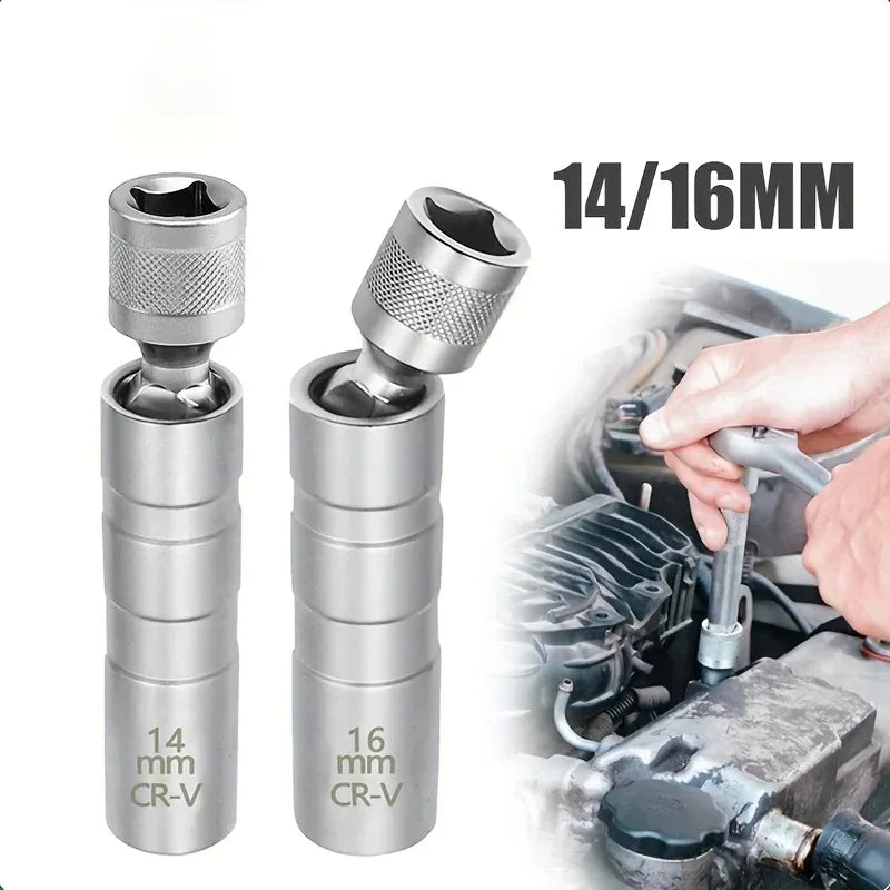 Zündkerzenschlüssel Magnetisch 2er Set - 14/16mm mit Kardangelenk - Heavy Duty - FUXLShop