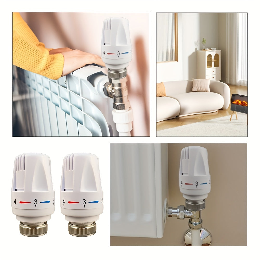 3er-Set Smart Thermostat-Ventilköpfe – M30x1,5 Gewinde, Temperaturregelung 4–120 °C, Weiß ABS + Bronze, für Heizkörper in Haus & Büro