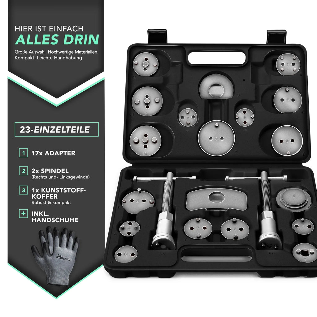 TRESKO Bremskolbenrücksteller Set 23-teilig inkl. Handschuhe - FUXLShop