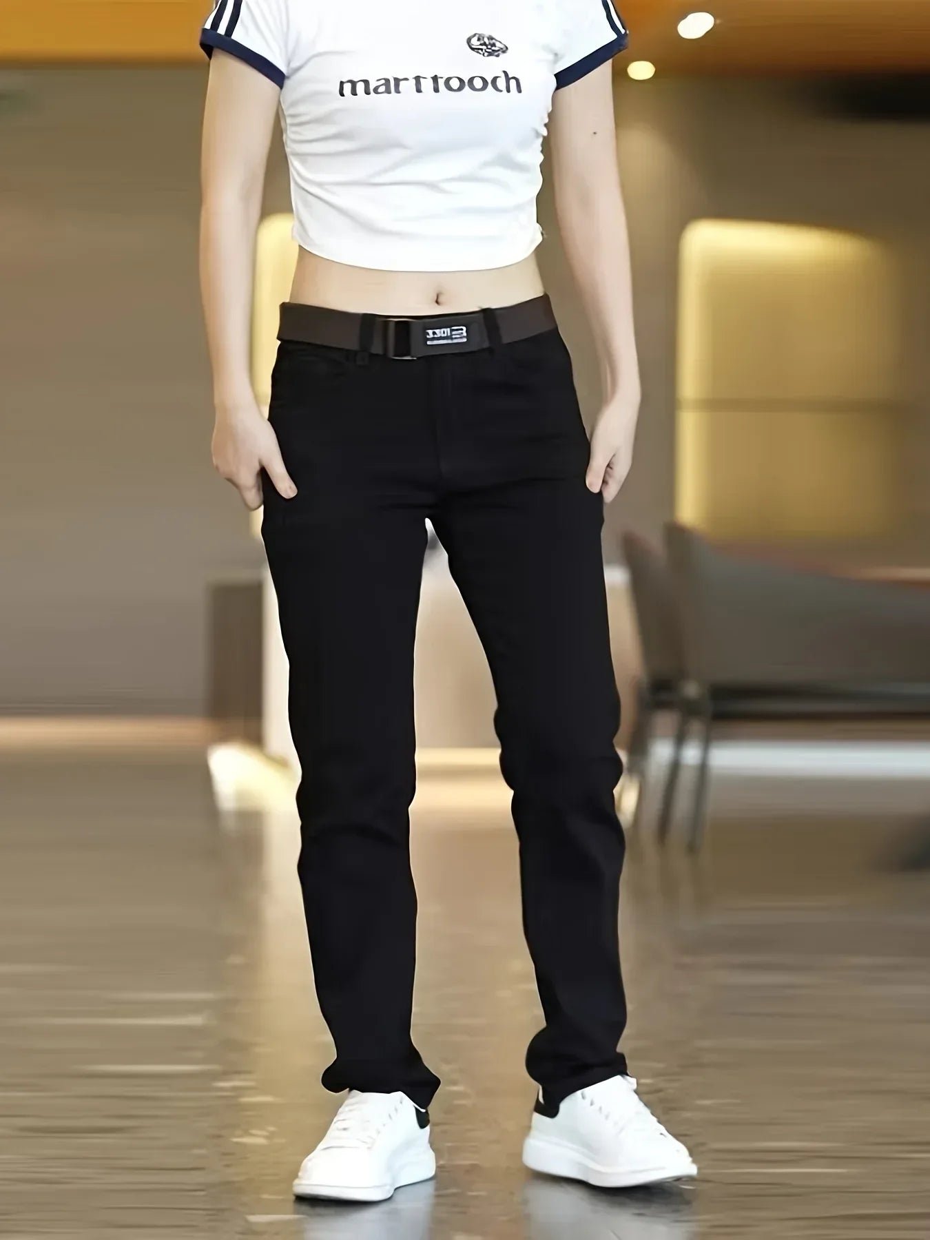 Herren Jeans Schwarz Slim Fit – Stretch Denim Hose Ganzjährig - FUXLShop