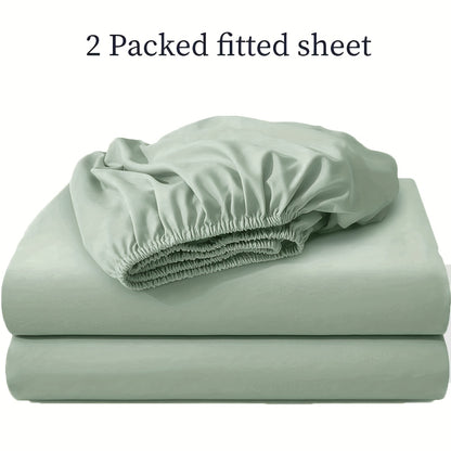 2-teiliges Spannbettlaken-Set – Weich, atmungsaktiv & waschbar, ideal für Schlafzimmer, hautfreundlich & pflegeleicht, modernes Design für jedes Bett - FUXL-Shopify 
