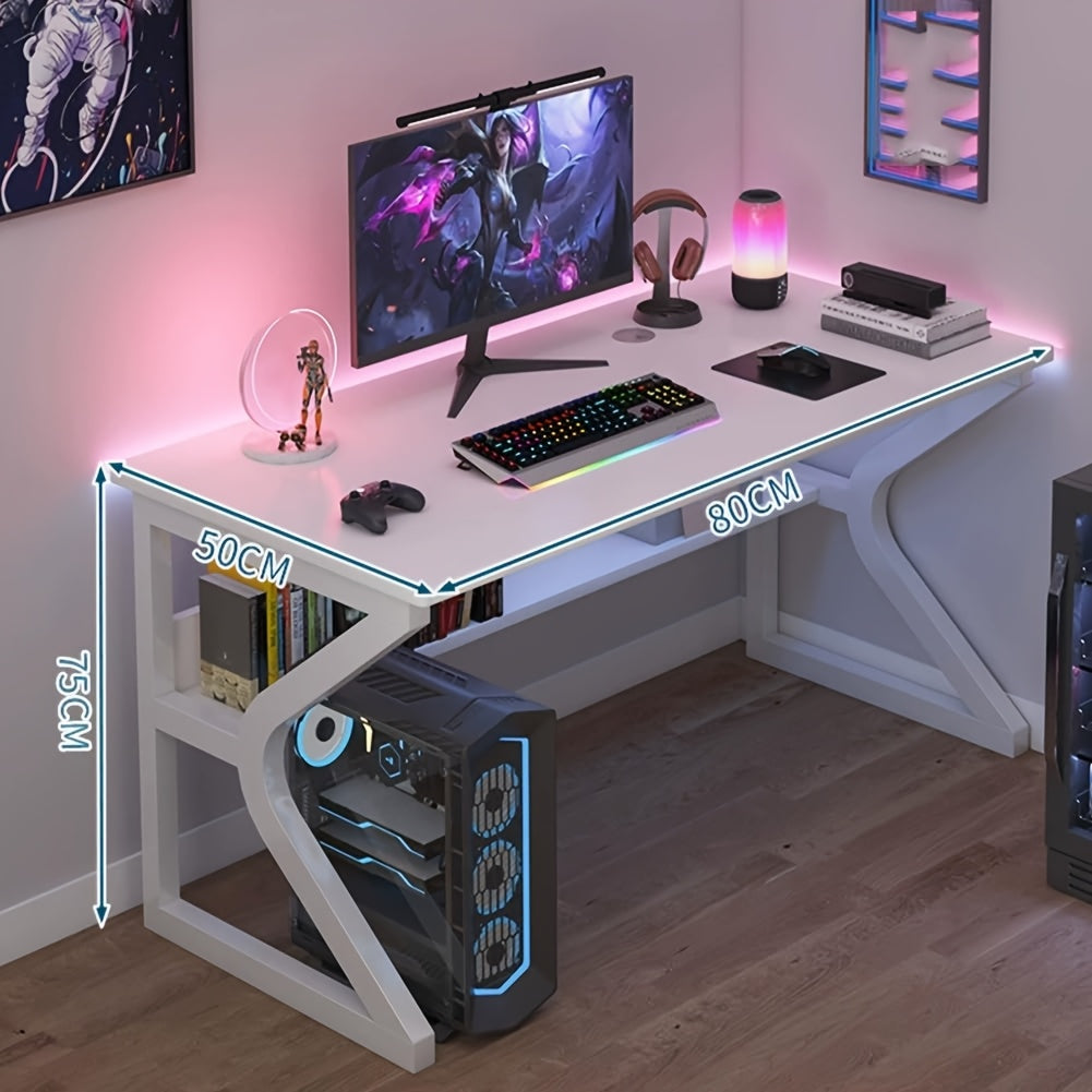 Computertisch mit Ablageregal & Metallgestell – Ergonomisch, Gaming & Homeoffice