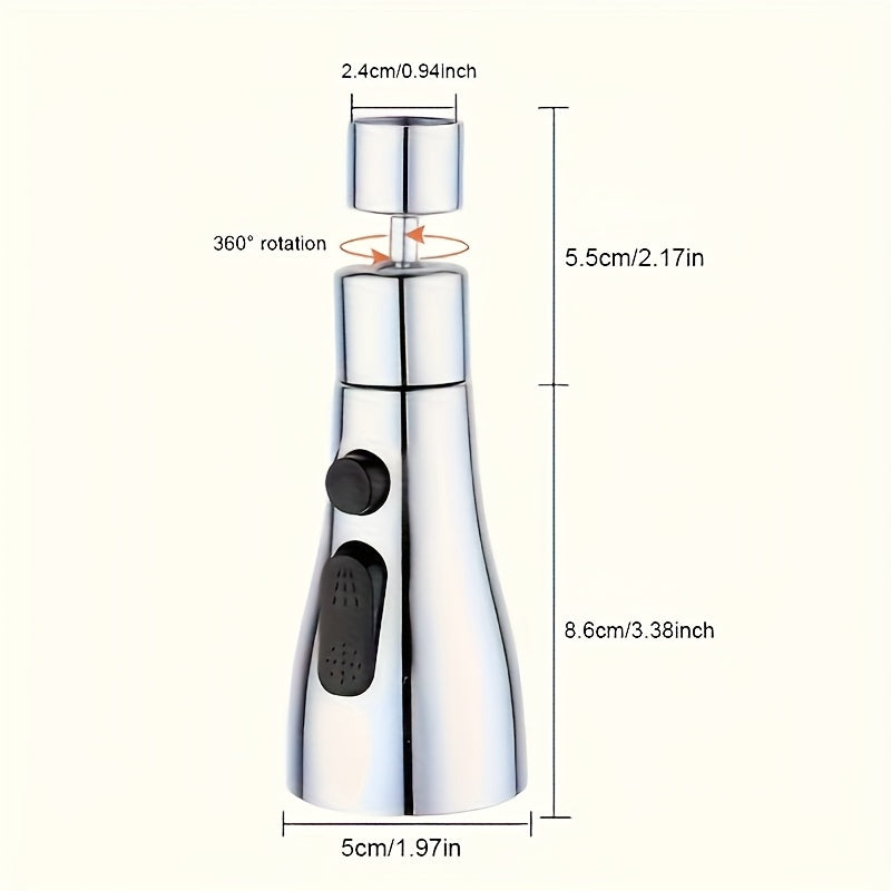 3-in-1 drehbarer Wasserhahn-Aufsatz mit Sprühfunktion – Hochdruck, Spritzschutz, einfache Montage, langlebig & modern