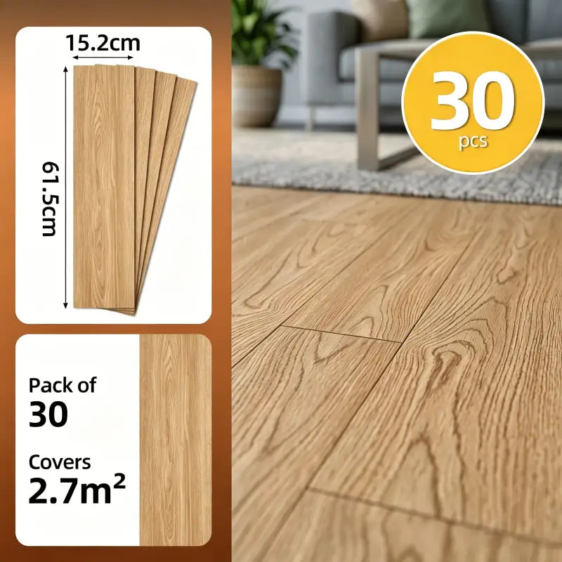 Leichte braune selbstklebende pvc-bodenfliesen mit natürlicher holzmaserung 30 stück für schnelle renovierung online bestellen