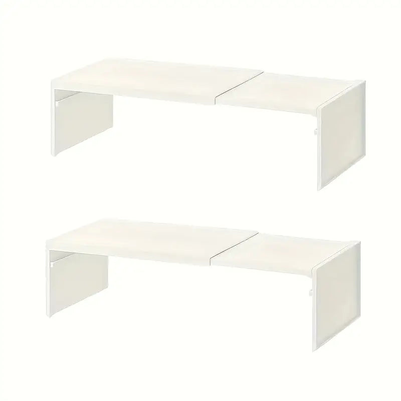 Weißes minimalistisches monitorständer design mit klaren linien ausziehbares gewürzregal 2er-set aus ABS Kunststoff