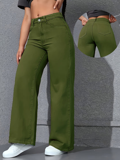 Damen Straight-Leg Hose - Farbvariante Army Green