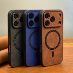 Luxus Leder Handyhülle – Retro Business, MagSafe, für iPhone 11–17 Pro Max & Air