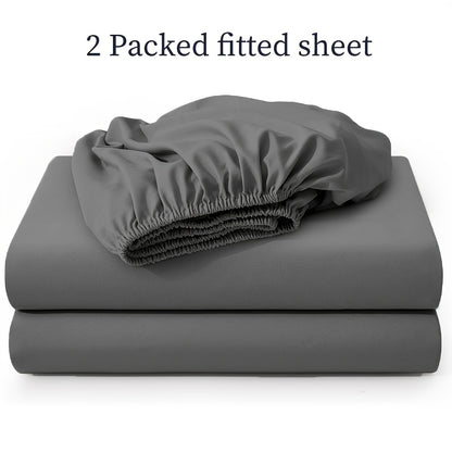 2-teiliges Spannbettlaken-Set – Weich, atmungsaktiv & waschbar, ideal für Schlafzimmer, hautfreundlich & pflegeleicht, modernes Design für jedes Bett - FUXL-Shopify 