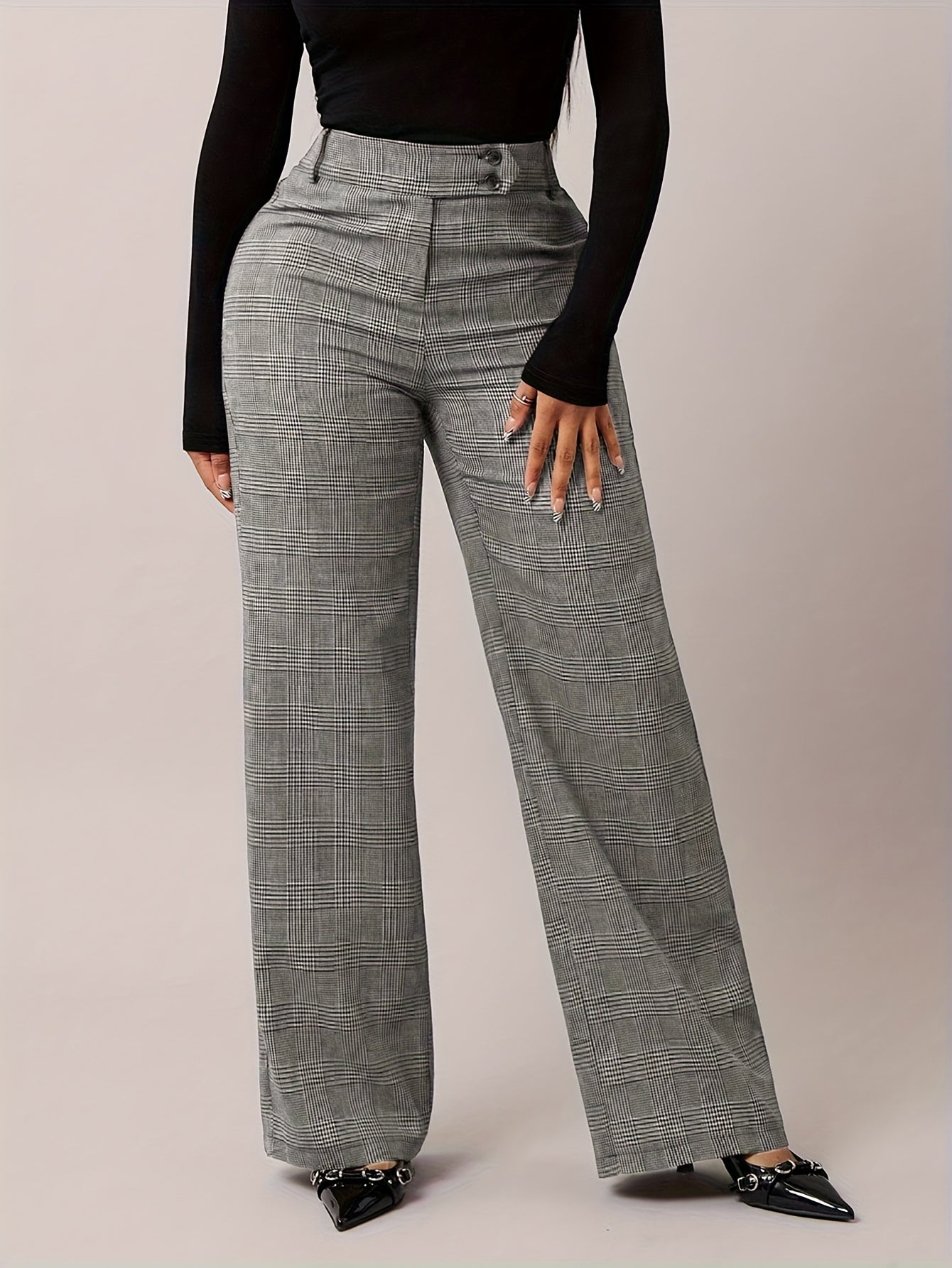 Damen Marlene-Hose Hahnentritt - Seitenansicht