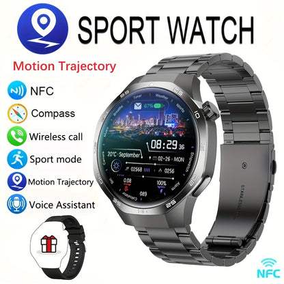 GPS Smartwatch Herren 1.53" HD Display 100+ Sportmodi NFC Bluetooth