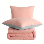 Wendbares steppdecken-set mit weich rosa gesteppter komfortdecke und passendem kissenbezug online bestellen ideal als geschenkideen