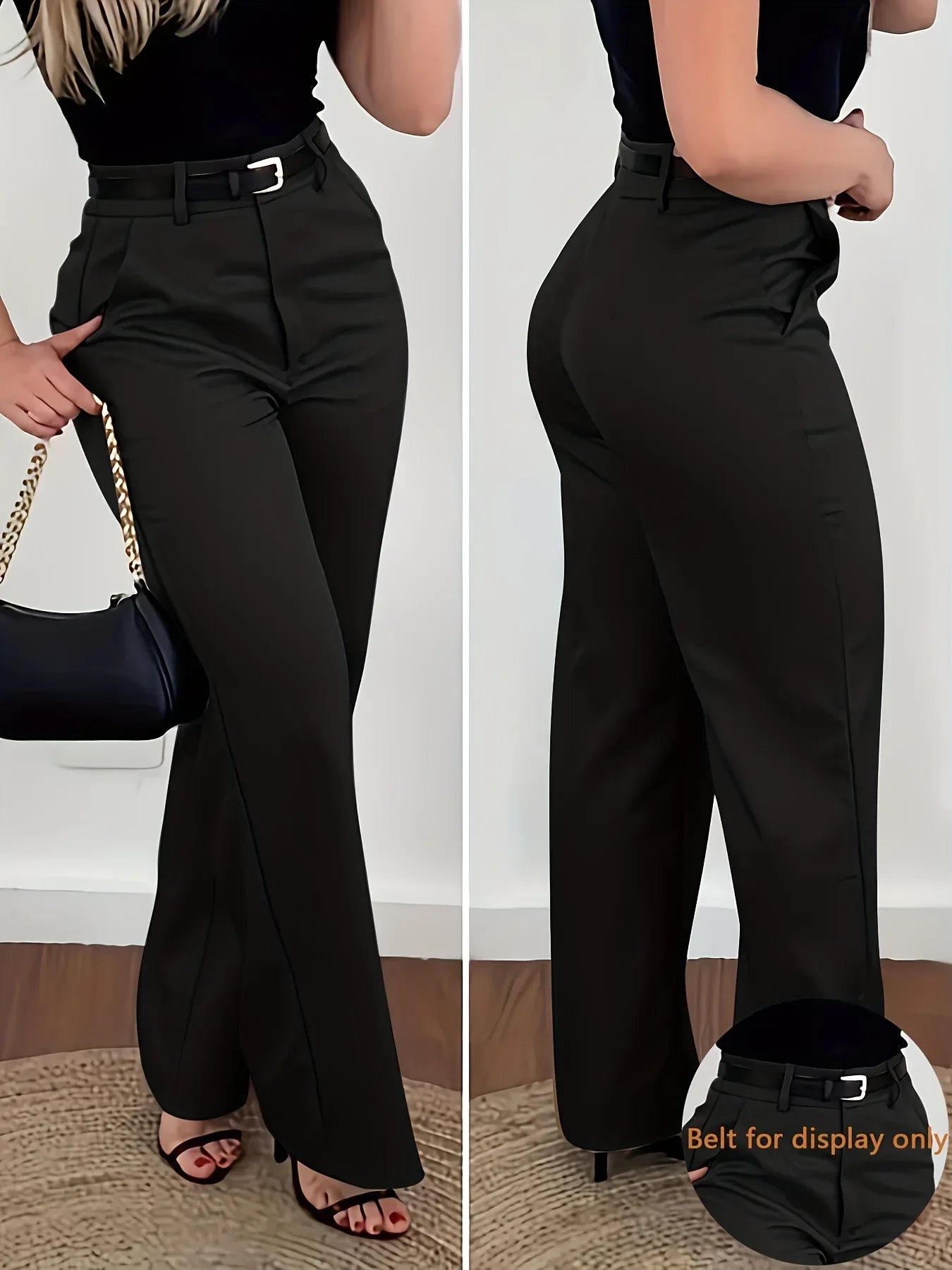 Damen Straight-Leg Hose Elegant – High-Waist Business Casual - FUXLShop