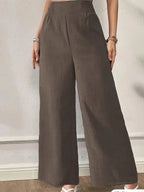 Damenmode - Damenmode – Elegante Damen-Schlaghose Wide Leg – Einfarbig, Ganzjährig | FUXLShop