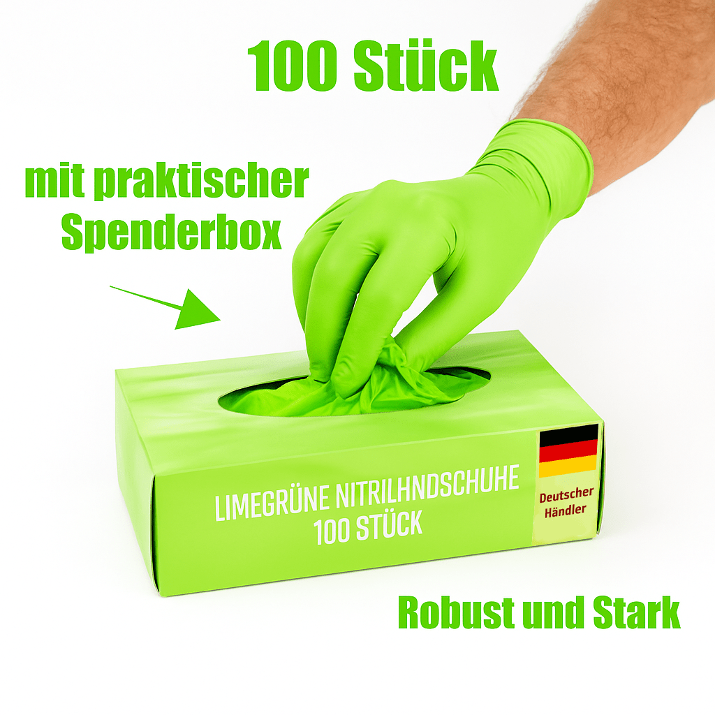 Einweghandschuhe 100 Stück – extra stark, bunt, Nitril, latexfrei, puderfrei, Kunststoff – Einmalhandschuhe für Haushalt, Medizin & Reinigung