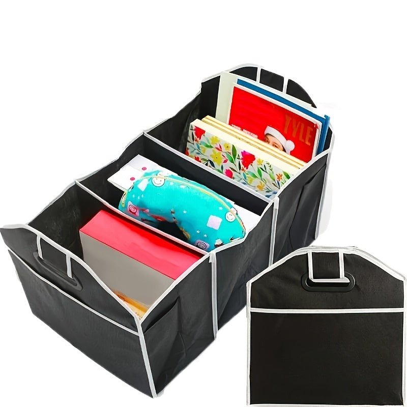 Faltbare Auto-Kofferraumtasche – Schwarze Aufbewahrungsbox für Kofferraum & Fahrzeug, robustes Polyester, universell passend, organisiert & platzsparend