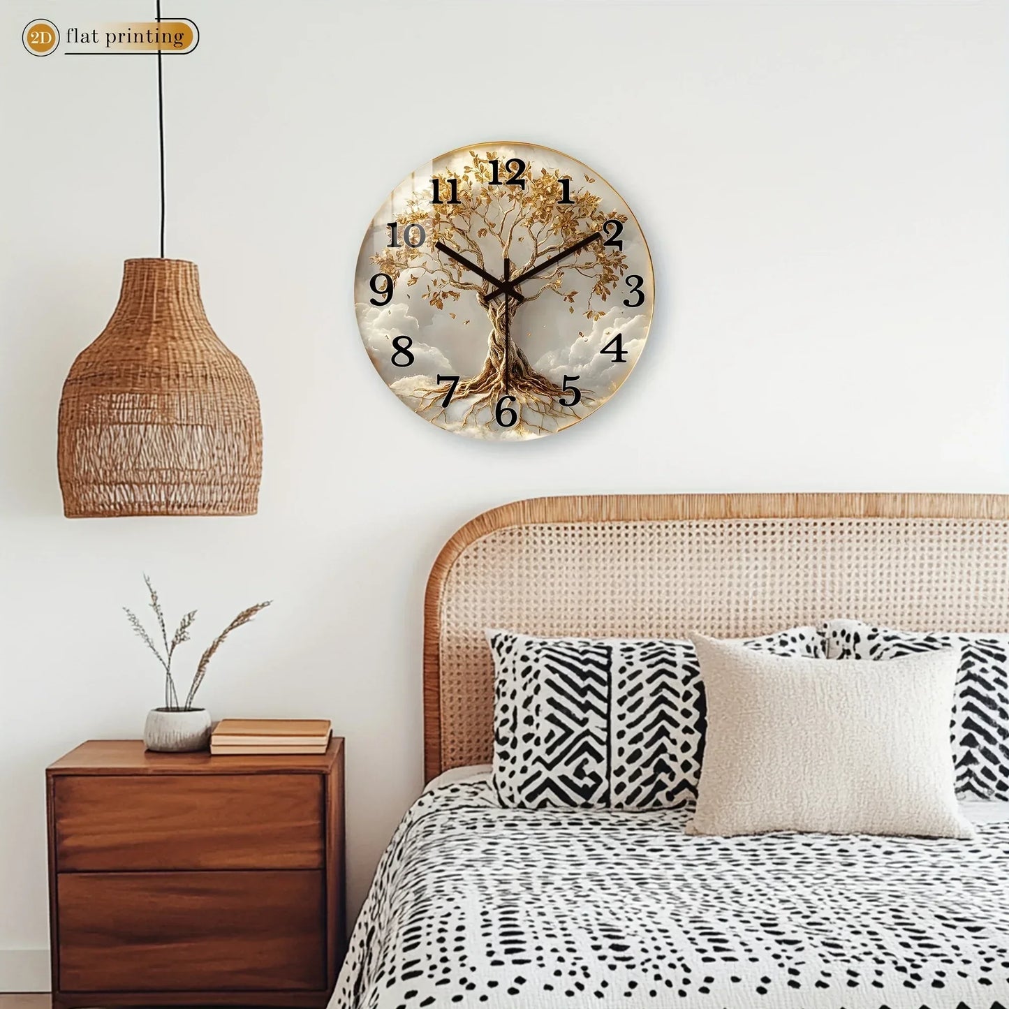 Wanduhr Lebensbaum Holz - Lautlos mit Wurzeln & Ästen - Modern 25-40cm - FUXLShop