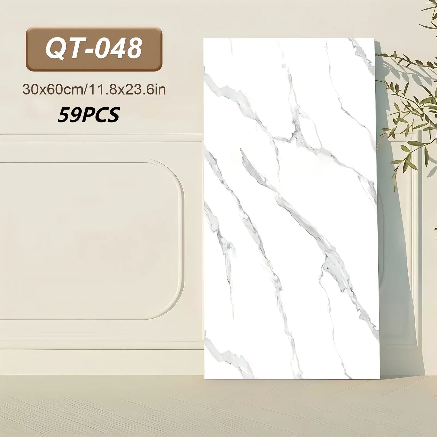 Selbstklebende 3D Marmor-Wandfliesen 60x30cm - Vinyl Fliesenaufkleber für Küche Bad & Wohnzimmer - Abwaschbar (19-99 Stück) - FUXLShop